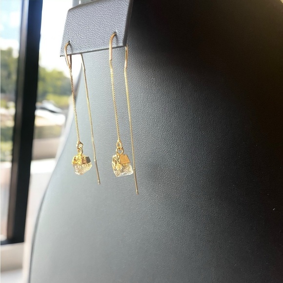 Jewelry - Raw Citrine Gold Threader Earrings